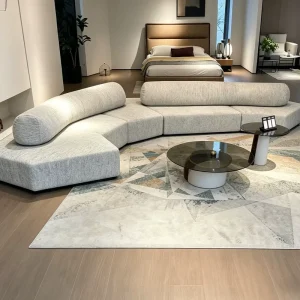 Rocky Sofa Living Room Irregular Modular Combination Sponge Filled Apartment Sofa Bed Set for Hotel Lobby Reception Area