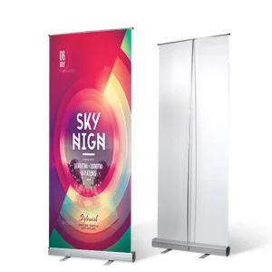 Roll Up Banner Stand Portable Aluminum Outdoor Exhibit Display