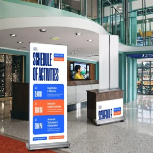 Roll Up Banner System Outdoor Advertising Custom Printing Wide Base Plastic Banner Stand