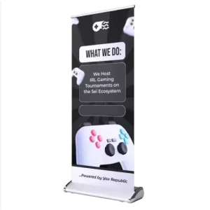 Roll Up Banner with Logo and Stand, Retractable, 80x200cm