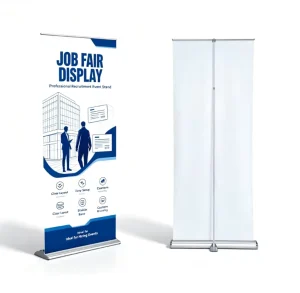 Roll-Up Display Banner Stand Portable Aluminum Pull-Up Retractable Banner with Logo and Stand