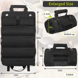 Roll-Up Tool Kit Portable Large Capacity Multi-Function Tool Bag for Electricians, Machinists, Plumbers