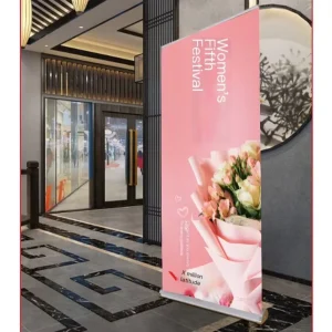 Roller Banner Stand Display 80*200 Portable Plastic Steel Telescopic Retractable Roll up Wide Base Advertising Banner