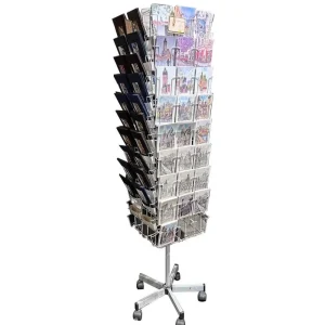 Rotatable Calendar Postcard Brochure Display Rack Metal Greeting Card Display Rotating Rack Stand