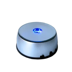 Rotating Display Stand with LED Light Colorful Spinning Base Turner Platform for Tumbler Cup Bowl Crystal Photo Cube Glass Art
