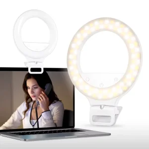 Round LED Fill Light for Mobile Phones for Video Conferences & Selfies Touch LED Anchor Live Fill Light Accessory