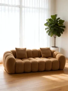 Round Modular Upholstered Fabric Sofa Set for Apartments, Hotels, Gyms, and Villas