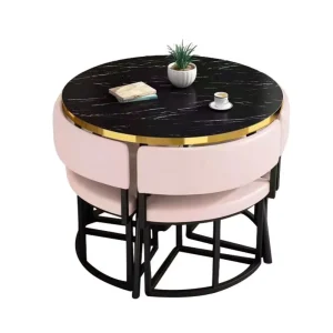 Round Office Conference Table with 4 Chairs