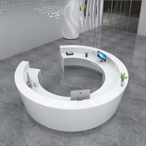 Round Reception Desk for Gym, Salon, Shopping Mall, or Customer Service