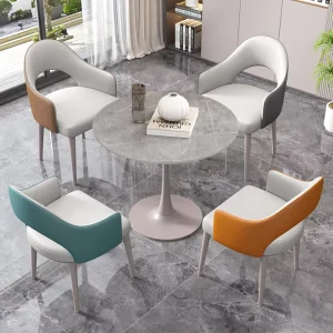 Round Table and Chair Set for Reception, Dining, or Leisure
