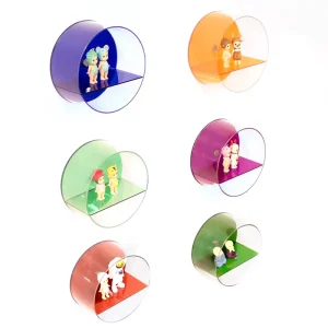 Round Transparent Wall-Mounted Acrylic Storage and Display Rack for Clothing Stores and Accessories