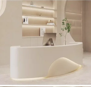 Rounded Reception Desk for Beauty Salon, Company, or Store
