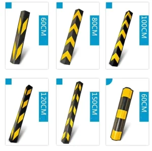 Rubber Corner Protection Reflective Anti-Collision Warning Strip Black Yellow for Airports and Highways