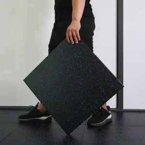 Rubber Fitness Mat Interlocking Shockproof Waterproof Anti-Slip Gym Flooring