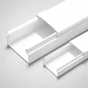 Runqi Fire Retardant White Slotted PVC Easy Installation Home Office Wiring Cable Trunking With 5~65 Working Temperature