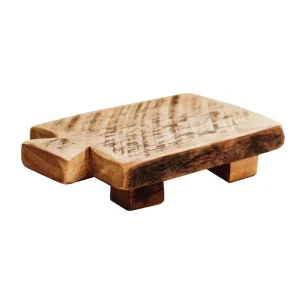 Rustic Wooden Soap Holder and Mini Tray Riser for Bathroom
