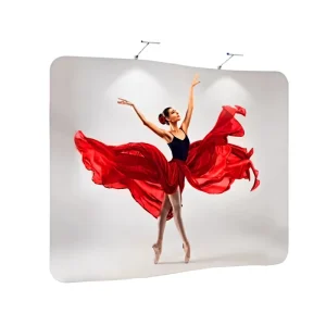 S-Shaped Portable Tension Fabric Display Stand for Trade Shows