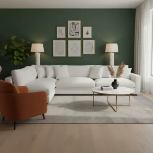 S1015 Modern Minimalist Customized Set White Linen Module Sofa Feather Comfortable Eco Friendly Durable Sectional Living Room
