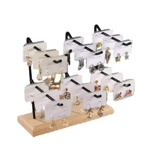 SHI SHENG New Wood Metal Earring Display Stand Rack Card Holder for Keychain Bracelet Jewelry Container for Small Items