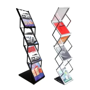 SHY P48 Portable Foldable Metal A4 Size Exhibition Show Catalogue Magazine Promotion Floor Display Stand