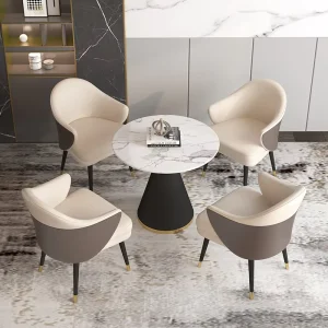 Sales Office Round Negotiation Table and Chairs for Reception Areas