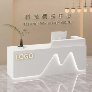 Salon Reception Counter Desk and Bar Counter with LED Light