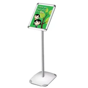 Satin Aluminum Advertising Flooring Display Stand A3 A4 Poster Lobby Stand for Hotel Decorative Menu Stand