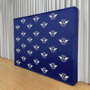 Seg Backlit LED Pop Up Display Aluminum Alloy Frame Customizable Size Color Trade Show Booth Fabric Banner Backdrop Polyester