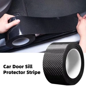 Self-Adhesive Black PVC Waterproof Carbon Fiber Car Door Sill and Side Anti-Scratch Protector Tape