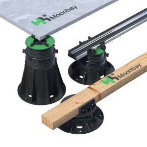 Self-Leveling Adjustable Height Deck Pedestal with PVC Base for Ceramic Tile Floors
