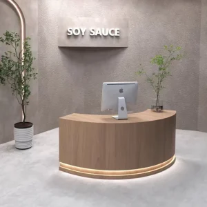 Semi-Circle Modern Reception Desk for Barber Shops and Clothing Stores