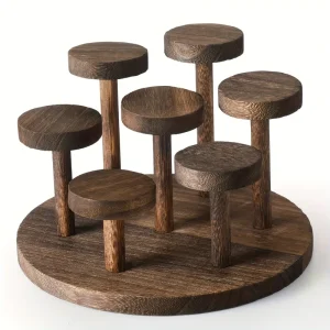 Seven-Level Wooden Display Stand Riser