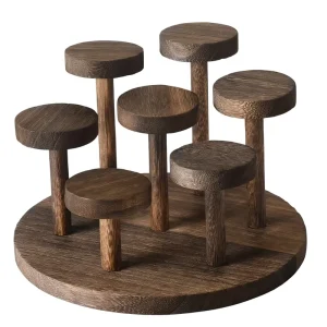 Seven-Level Wooden Painted Dinnerware Display Stand
