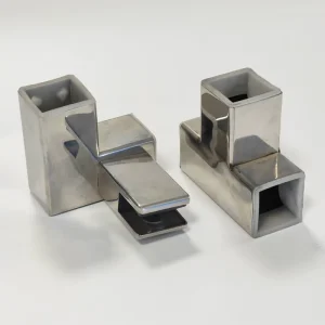 Sheet Metal Fabrication Anti Rust Galvanized Metal 3 Way Square Tube Corner Fitting Square Pipe Connector for Exhibition Rack