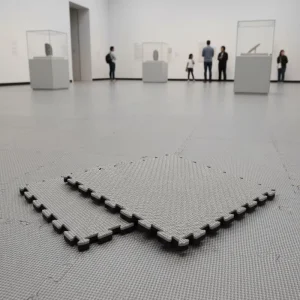 Shock-Absorbing Sound-Insulating Woven-Texture Interlocking Rubber Flooring Tiles