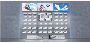 Shoe Retail Store Furniture with LED Lighting and MDF Baking Varnish