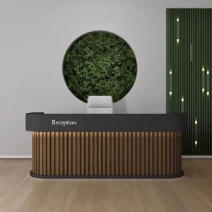 Shopping Mall Reception Desk with Storage Cabinet for Corporate Offices