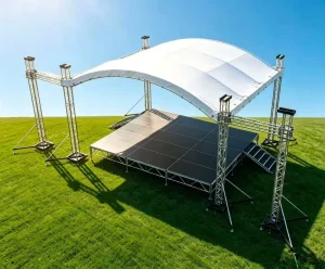 Silver Aluminum Alloy Spigot Truss Stand for Indoor DJ Performances Square Pattern Stage Display Lighting System Truss Displays