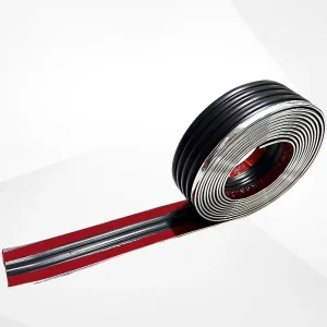 Silver Car Side Skirt Anti-Collision Strip Door Edge Sticker Small Bumper Rubber Strip