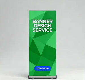 Silver Indoor Retractable Roll-Up Banner Stand with Adjustable Lightweight Aluminum Frame