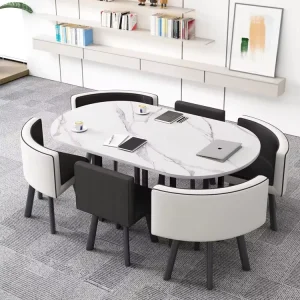 Simple Business Negotiation Table and Chair Combination, Small Conference or Dining Table