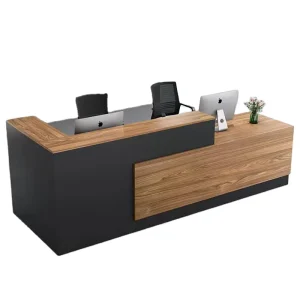 Simple Design L Shape Stainless Steel Office Reception Desk for Hotel Lobby