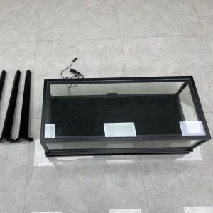Simple Detachable Mini Jewelry Display Cabinet with Stainless Steel, Tempered Glass, and LED Lighting for Shopping Mall Use