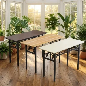 Simple Modern Metal Folding Table Farmhouse Hotel Dining Use Portable Outdoor Study Conference Booth Table
