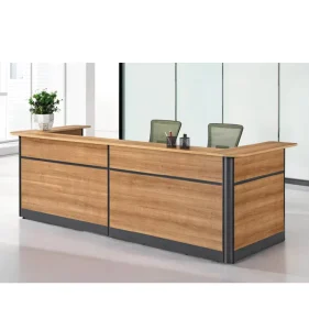 Simple Wooden Reception Counter with 3-Drawer Cabinet
