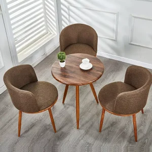 Simulated Solid Wood Negotiation Dining Table and Chair Set Modern Minimalist Round Tables