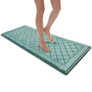 Single-Piece Absorbent High-Density Memory Foam Bath Mat with Mesh Skid-Resistant Base