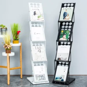 Single Side Portable A4 Iron Magazine Brochure Holder for Displaying Newspapers
