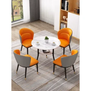 Sintered Stone Round Negotiation Table and Chair Set for Balcony