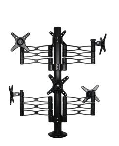 Six Arm LCD LED Monitor Stand Desk Mount Bracket Heavy Duty & Fully Adjustable 6 Screens 360 Degree Pull Out Swivel Arm CY602